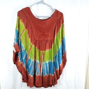 Jackpot Tie-dye Butterfly Sleeve Top One Size